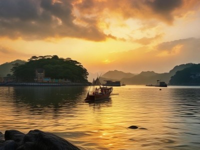 湄洲岛日出另一面风景
