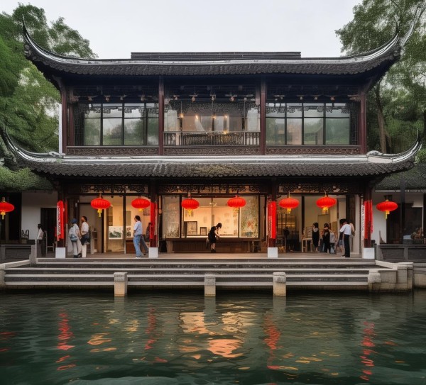 宋文治艺术馆位于杭州西湖西岸湖滨路，适合拍照与艺术爱好者。