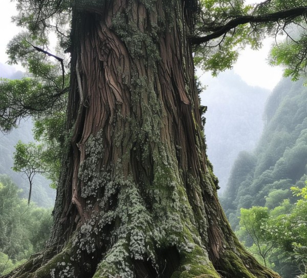 武当山的高大的树干
