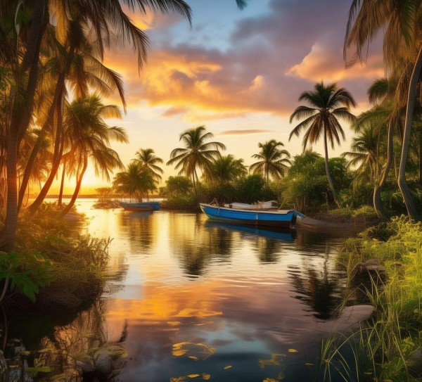 Boat Lagoon is located in the southern part of Florida, near the Florida Keys, offering a romantic and picturesque setting with stunning views.