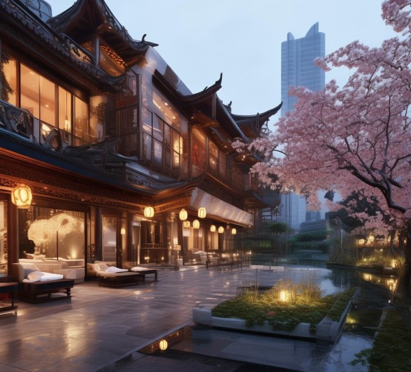 东方不朽与现代融合的酒店