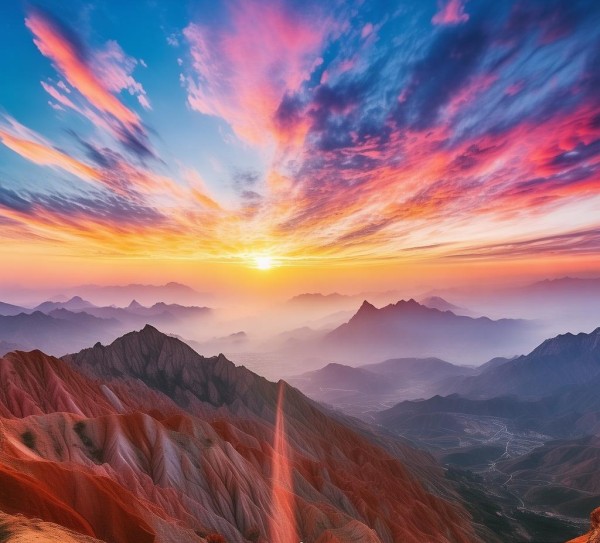 丹霞山正午日出，一个不容错过的最佳地点