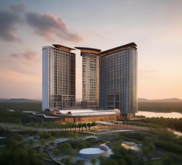 岳阳云城大酒店位于岳阳市城郊