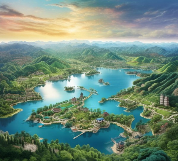 湖州市太湖，一幅璀璨的 visual map of Lake Zhejiang’s太湖